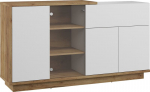 Komoda Meblocross Hybrid Hyb-08 3D1SW, &scaron;viesiai ruda/balta