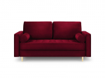 Dvivietė sofa Milo Casa Santo, raudona/aukso spalvos