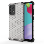 Honeycomb Case armor cover with TPU Bumper skirtas Samsung Galaxy A52s 5G / A52 5G / A52 4G, sidabrinis
