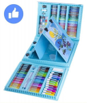 Pie&scaron;imo ir kūrybos rinkinys su lagaminu ir molbertu, 208 vnt ,mėlynas