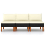 Vidurinės sofos dalys, 3 vnt, rudos