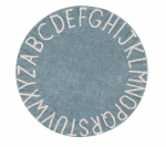 Skalbiamas medvilninis kilimas Round ABC Vintage Blue-Natural &Oslash;150cm