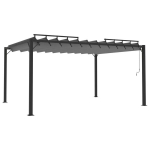 Pavėsinė su žaliuzių stogu, juoda, 3x4 m, Antracito
