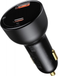 Automobilinis USB / USB-C įkroviklis, PPS QC PD, 100W, juodas