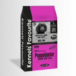 PUPPY&JUNIOR Lamb and Rice 12,5kg. Kennels Favourite. Auk&scaron;čiausios (super premium) kokybės visavertis pa&scaron;aras visų veislių &scaron;uniukams su ėriena ir ryžiais