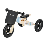 Mažas medinis dviratis 2 in1 - su trimis ratais ir bėgimo dalimi - HyperMotion GORDON - putplasčio ratai