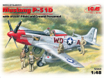 Klijuojamas Modelis ICM 48153 Mustang P-51D with USAAF Pilots and Ground Personnel 1/48