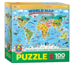Dėlionė Eurographics, 6100-5554, Illustrated Map of the World, 100 d.