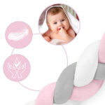 Lovytės apsauga - pynė 3 m, rožinė ir pilka