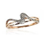 Auksinis žiedas moterims Diamond Sky Sea Wave II 4752263018181