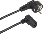 Maclean maitinimo kabelis MCTV-854, 3m, juodas, 3-pin, CEE 7/7, C13 kampu žemyn, 16A, 250V