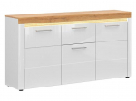 Komoda BRW Horton, balta/ruda