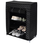 Tekstilinė batų spinta Saska Garden Ornament, juoda