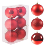 Raudonų kalėdinių žaisliukų rinkinys