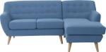 Beliani MOTALA mėlyna L formos kampinė audinio sofa