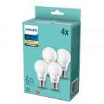 SET 4 becuri LED Philips, soclu E27, putere 8W, forma oval, lumina alb Calda, maitinimo įtampa 220&ndash;240 V, "000008718699774639" (timbru verde 1,80 lei)