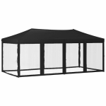 Proginė palapinė su &scaron;oninėmis sienomis, juoda, 3x6m