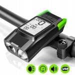 Dviračio kompiuteris su &scaron;viesa + galinis žibintas