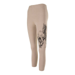 Kelnės mergaitėms, smėlio spalvos su ra&scaron;tu (juodas arklys), Tup Tup