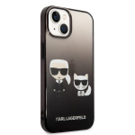 Karl Lagerfeld Gradient Karl and Choupette Case skirtas iPhone 14, juodas