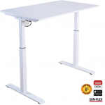 Reguliuojamo auk&scaron;čio stalas SUN-FLEX&reg;EASYDESK ELITE, elektrinis, vieno variklio, baltas rėmas, 120x60 cm baltas stalvir&scaron;is