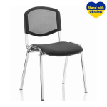 Lankytojų kėdė Iso Net Chrome, tekstilė, C-11, juoda