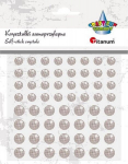 Rožiniai lipnūs kristaliukai apvalūs 60 vnt.