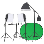 Fotostudijos rinkinys su ap&scaron;vietimo rinkiniu ir fonu