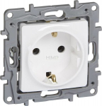 Legrand Niloe vieno lizdo jungtis su įžeminimu, balta