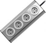 Baldinis virtuvės elektros lizdas Virone Fs-2, 4x2p+z, Inox, 1.5m