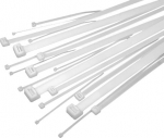 100x Baltos Nailoninės Kabelių Tvirtinimo Juostelės 10x450mm