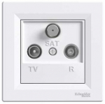 Schneider Electric Asfora TV/R/SAT praeinamas lizdas, 4 dB, baltas