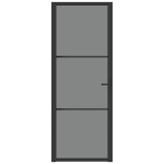 Stiklinės ir aliuminės vidaus durys, juodos, 76 x 201,5 cm.