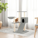 Draskyklė katėms su stovais i&scaron; sizalio vidaXL, &scaron;viesiai pilka, 82 cm