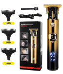 Metalinė belaidė plaukų ir barzdos kirpimo ma&scaron;inėlė-skutimosi ma&scaron;inėlė LIVMAN VINTAGE T9, su LCD ekranu