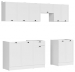 7-ių dalių virtuvės baldų komplektas Junona Line, baltas