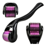 Volelis su adatomis Derma Roller, 0.5mm, juodas