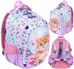 Mokyklinė kuprinė St.Majewski My Little Friend Pastel Kitty, 4 skyrių, 22 l