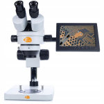 Mikroskopas Rosfix Mercury Pro MSMP-T-PS1 &ndash; Trinokulinė galvutė, Didinimas 7x&ndash;45x, 8 colių ekranas