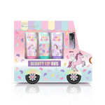 Lūpų balzamų Baylis & Harding &bdquo;Vienaragis&ldquo; dovanų rinkinys, 3 dalių vanilės blizgiai