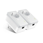 TP-Link | TL-PA4010PKIT AV500+ Powerline Kit with AC Pass Through - powerline adapter kit - wall-pluggable | 500 Mbps