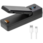 Įkraunamas dėklų sandariklis su USB jungtimi 2in1., juoda