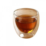 Rankų darbo 150ml dviejų sienelių stiklinis puodelis