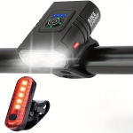 USB įkraunamas dviračio LED žibintų rinkinys