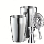 Kokteilių plaktuvo rinkinys, nerūdijančio plieno, Bostono purk&scaron;tuvų 3 dalių rinkinys-700ML/600ML