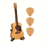 Mediniai gitaros mediatoriaus laikikliai su stovu