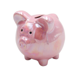 Kiaulė taupyklė, rožinė, h9,5x9,5x7,5 cm