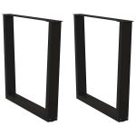 Valgomojo stalo kojos v formos 2 vnt juoda 80x(72-73,3) cm