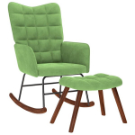 Supama kėd，poilsio kėdėė su taburete Light Green Velvet CFE364378