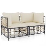 Modulinės kampinės sofos，Poilsio sofa dalys su pagalvėlėmis, 2vnt., ratanas CFE99928